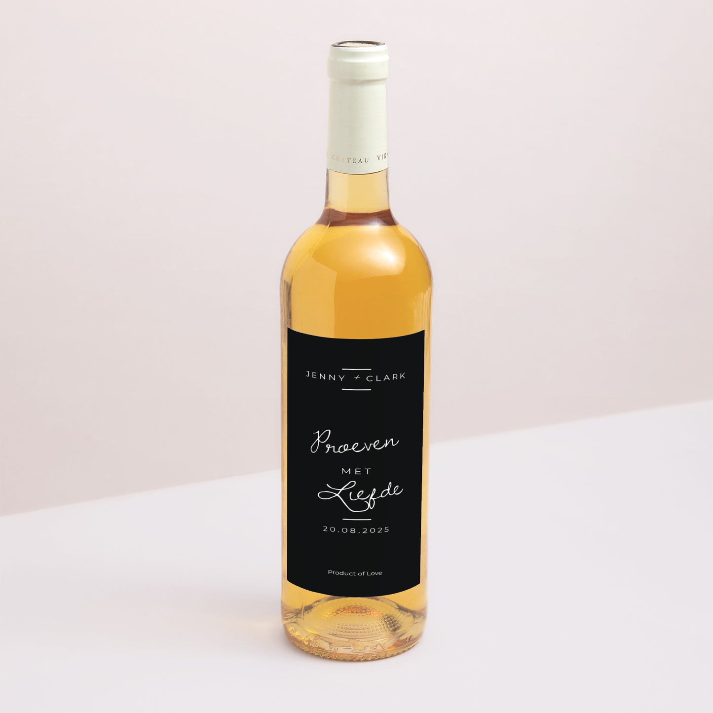 Flesetiket Huwelijk Portret Minimalistisch Chic foto N° 1