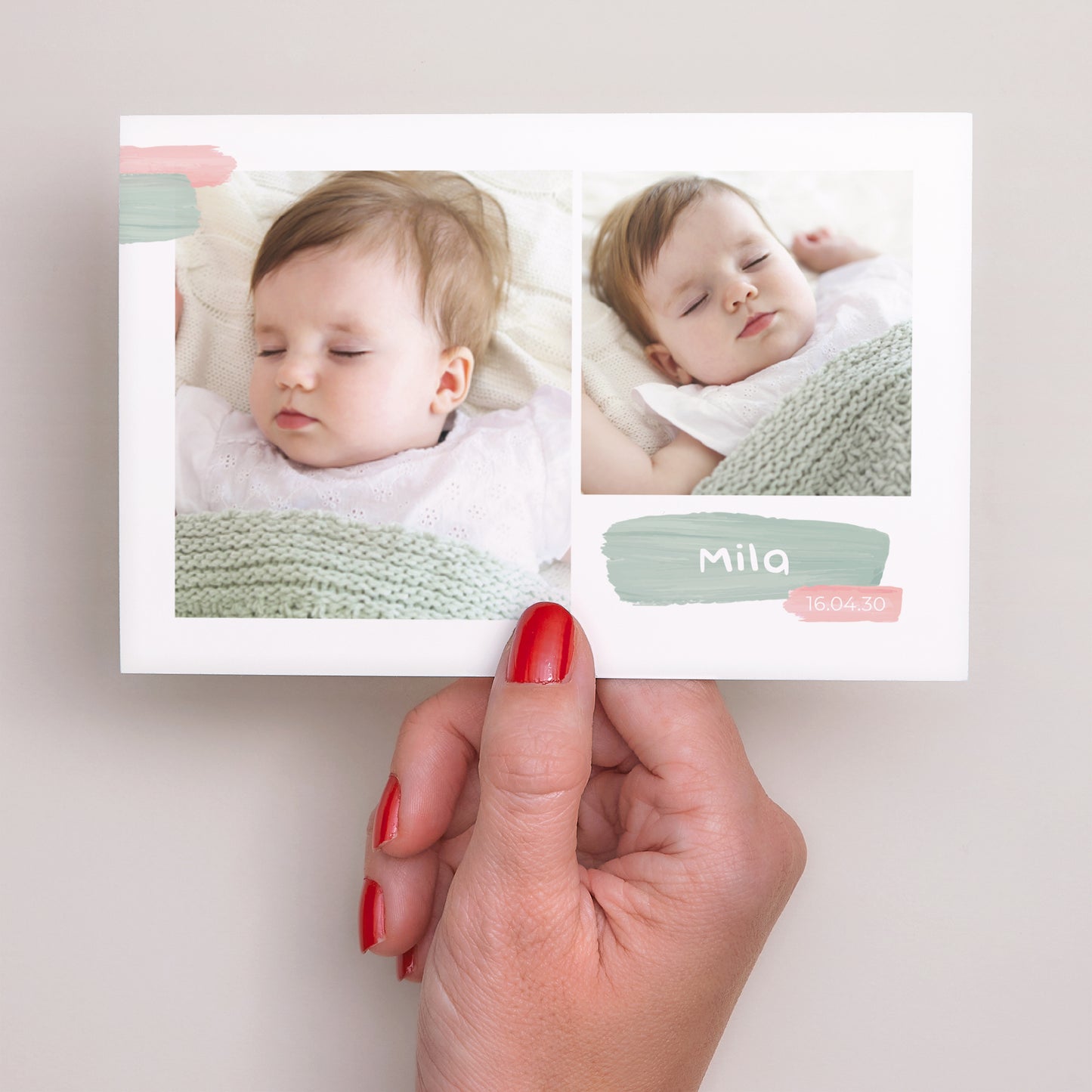 Uitnodigingskaart Geboorte Landschap Eenvoudige foto foto N° 3