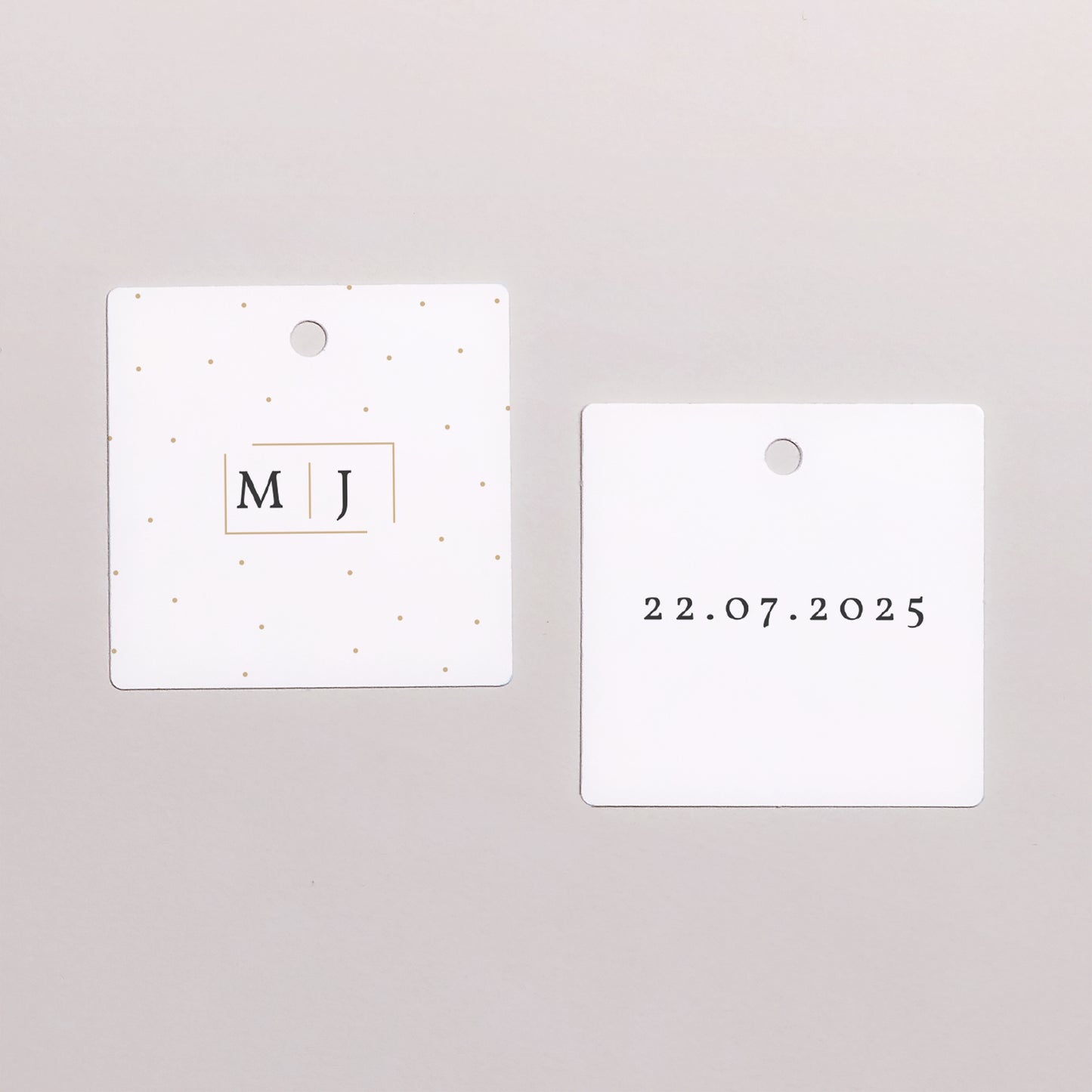 Cadeaulabel Huwelijk Vierkant Touches van goud foto N° 1