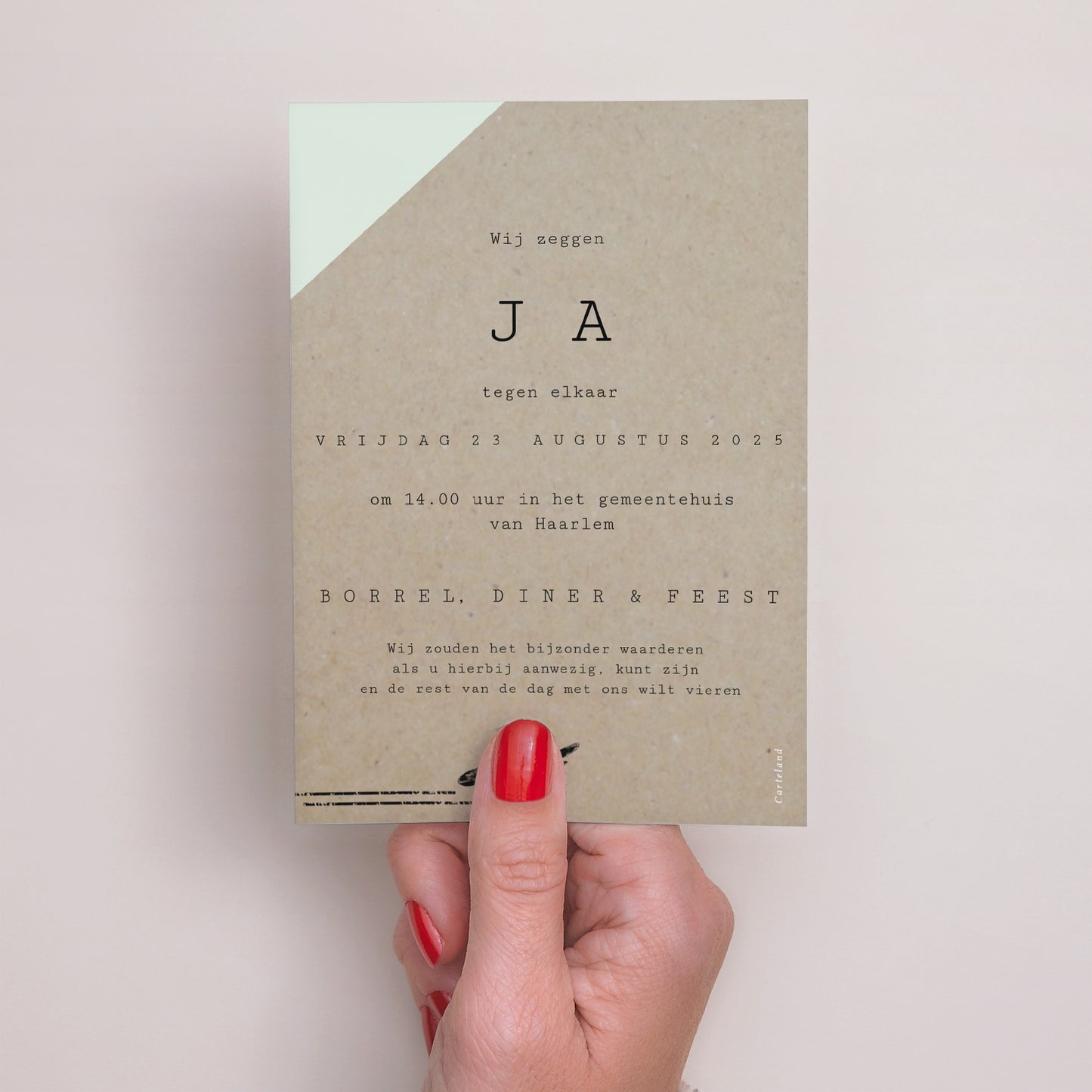 Uitnodigingen Huwelijk Portret Tijd om lief te hebben foto N° 3