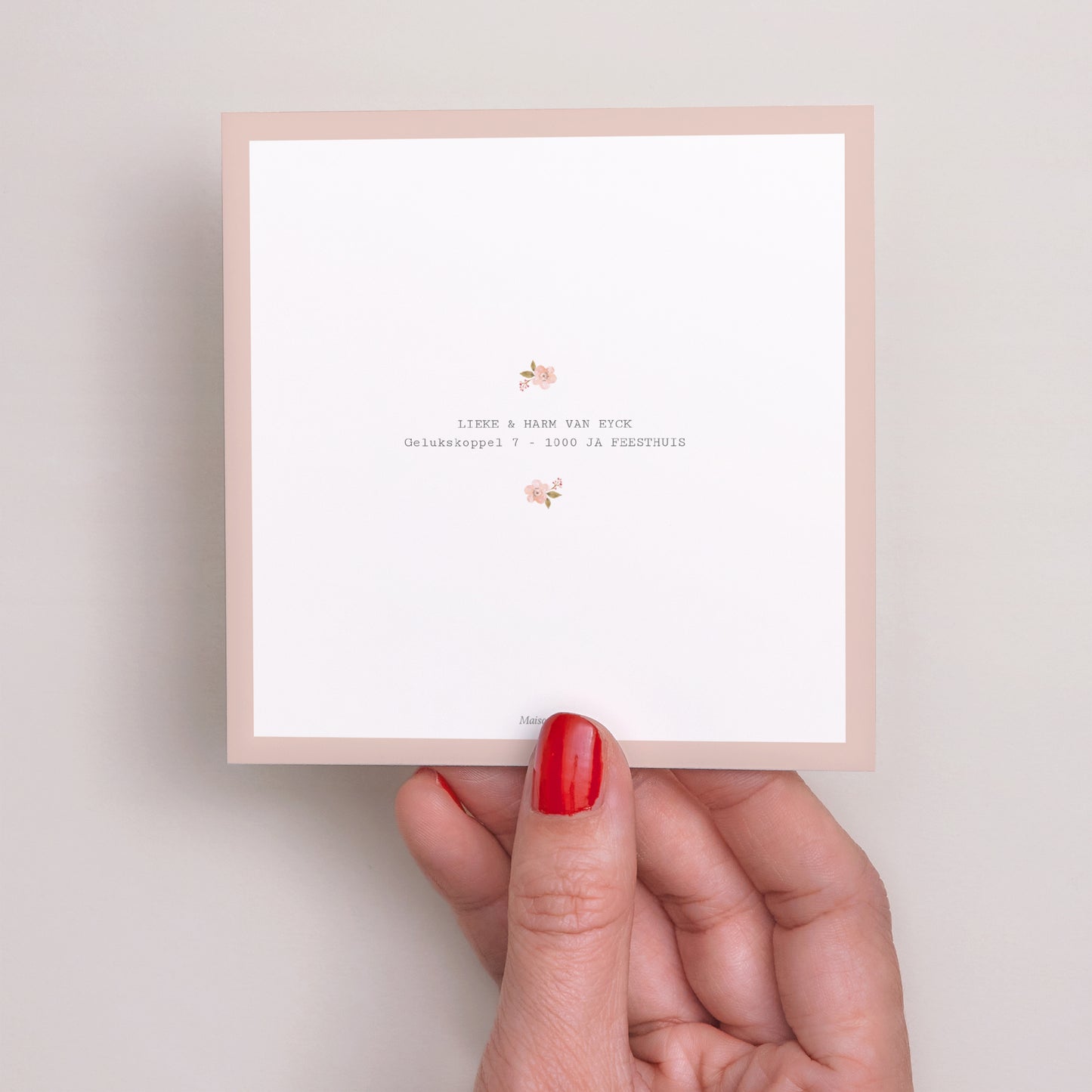Save the date kaart Huwelijk Vierkant Botanische roos foto N° 3