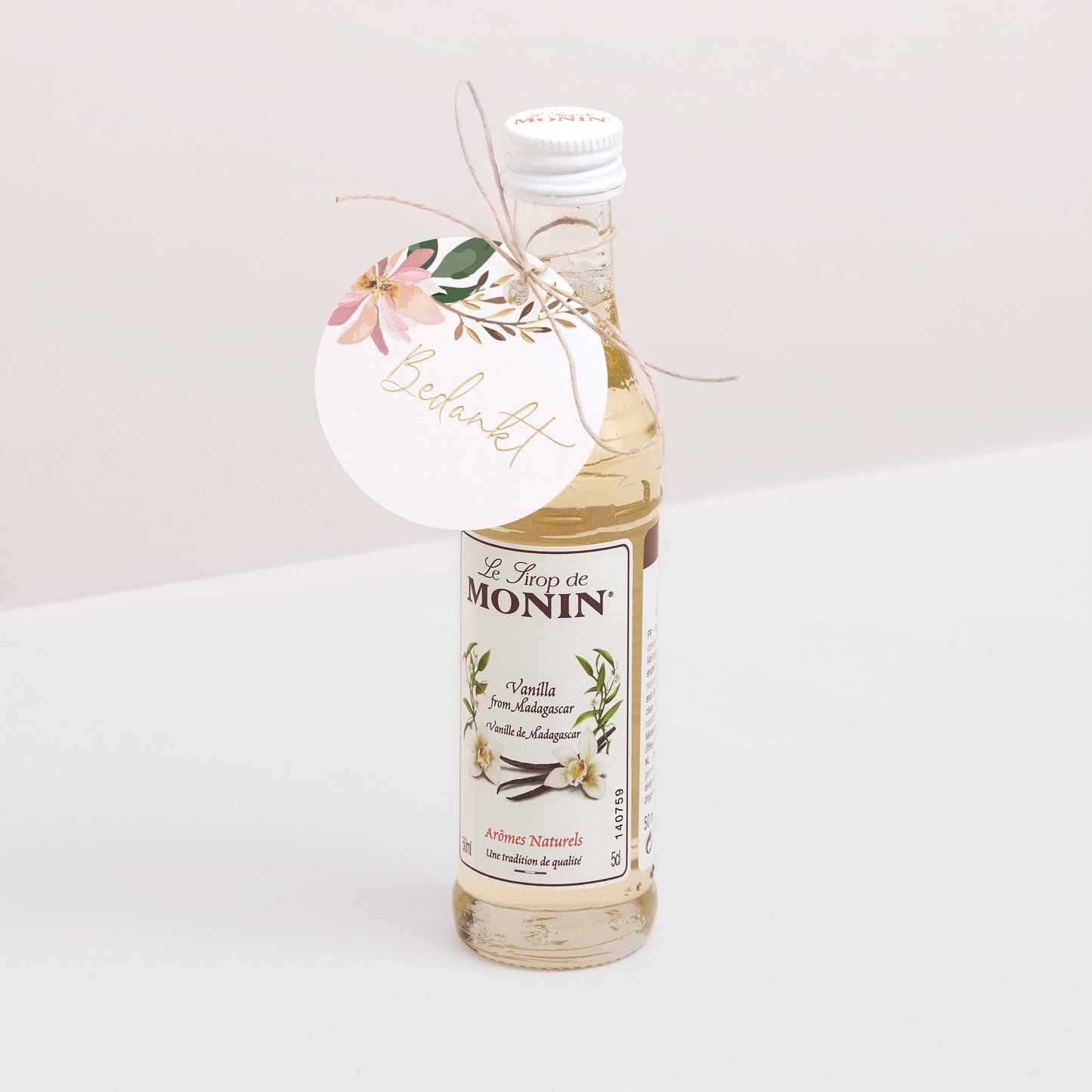 Cadeaulabel Huwelijk Ronde Zoete bloemen foto N° 3