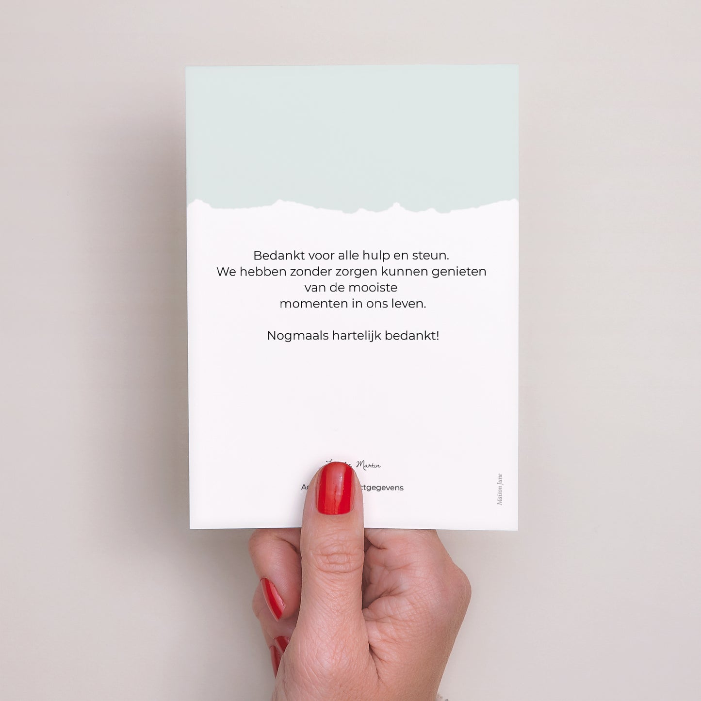 Bedankkaart Geboorte Portret Zoete munt foto N° 3