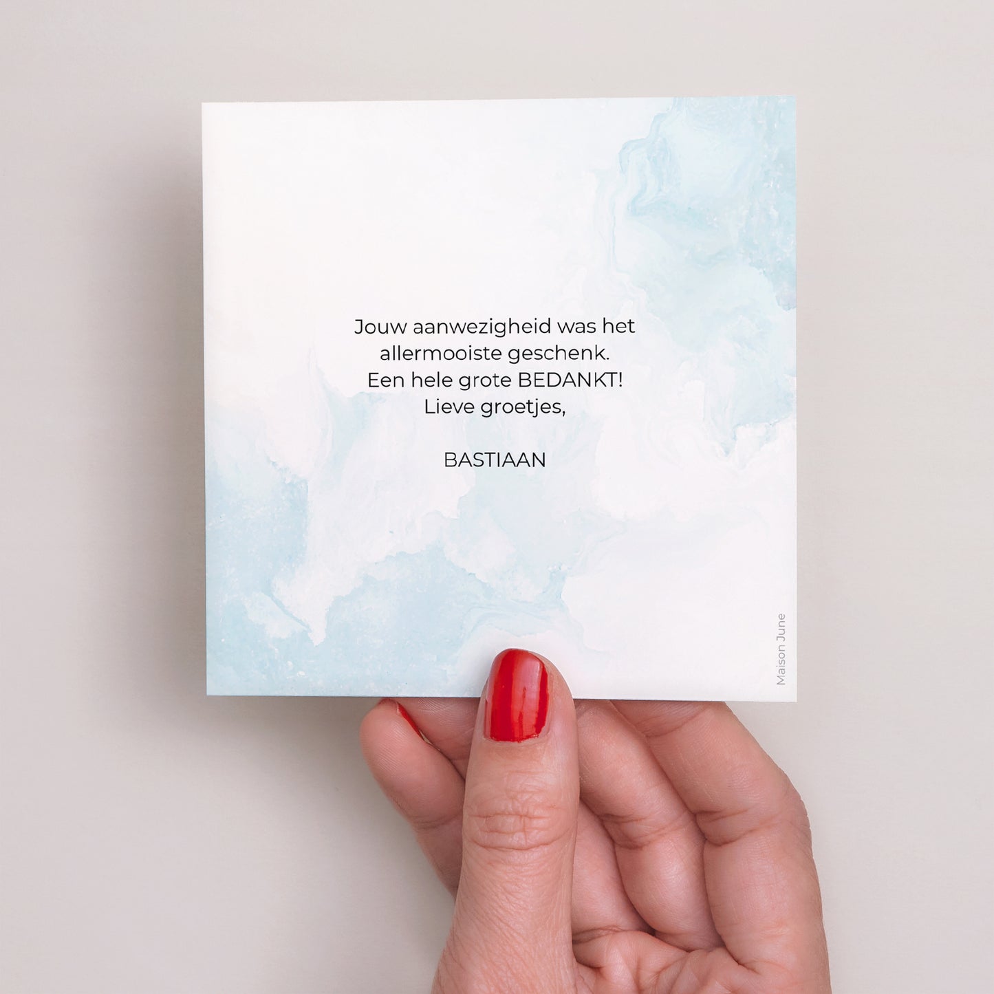 Bedankkaart Communie Vierkant Gouden aquarel foto N° 3