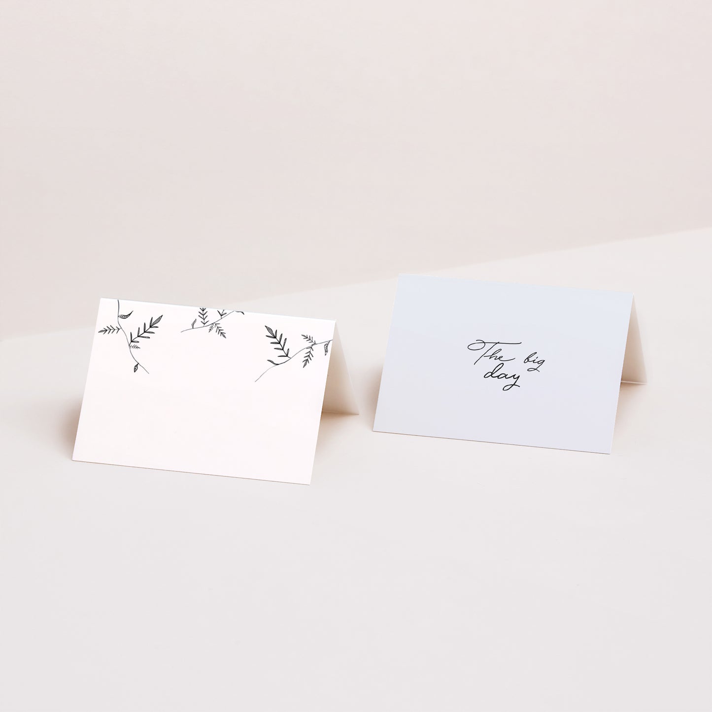 Naamkaartjes Huwelijk 2 luiken Kraft en twijgen foto N° 1