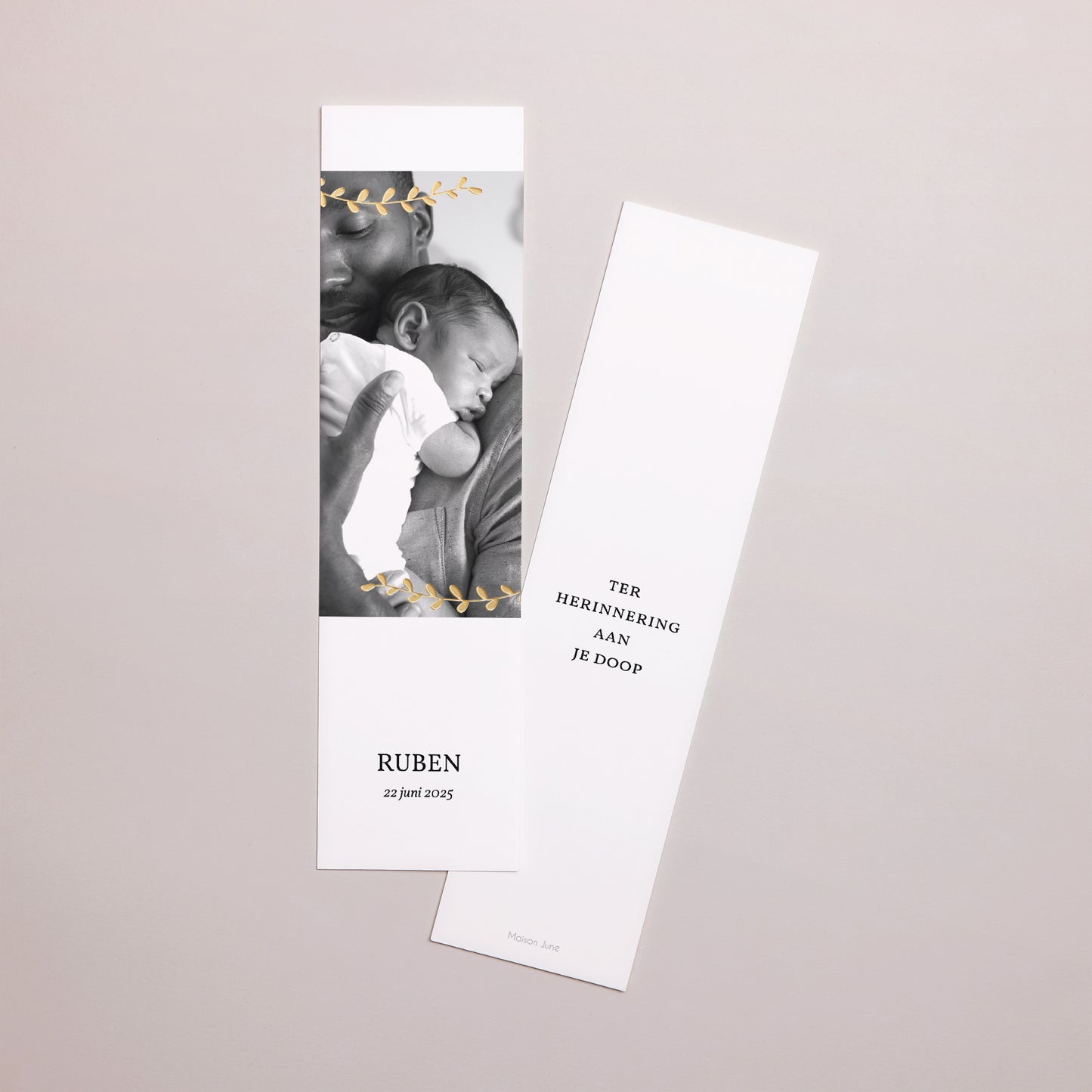 Boekenlegger Doop Bladwijzer Doop in goud foto N° 1