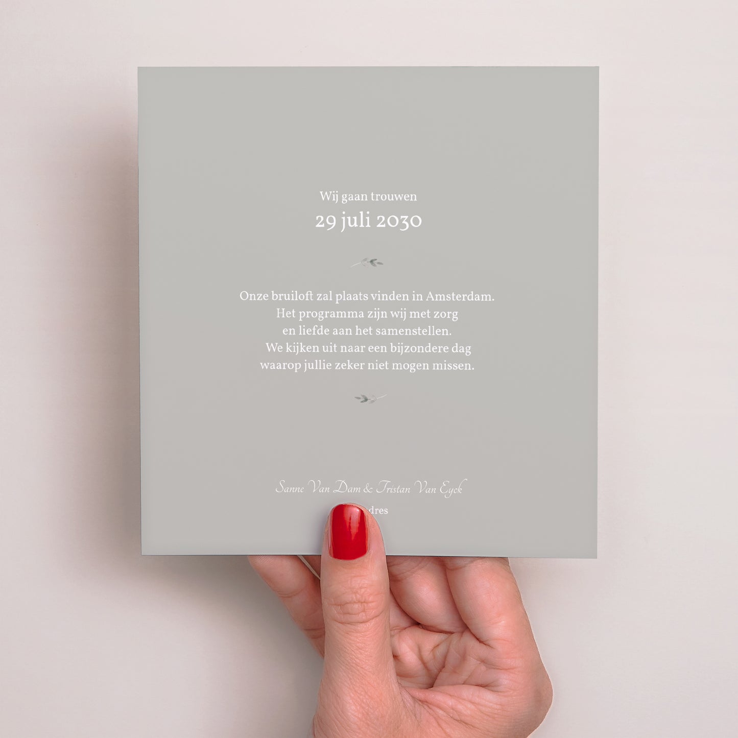 Save the date kaart Huwelijk Vierkant Vintage gebladerte foto N° 3