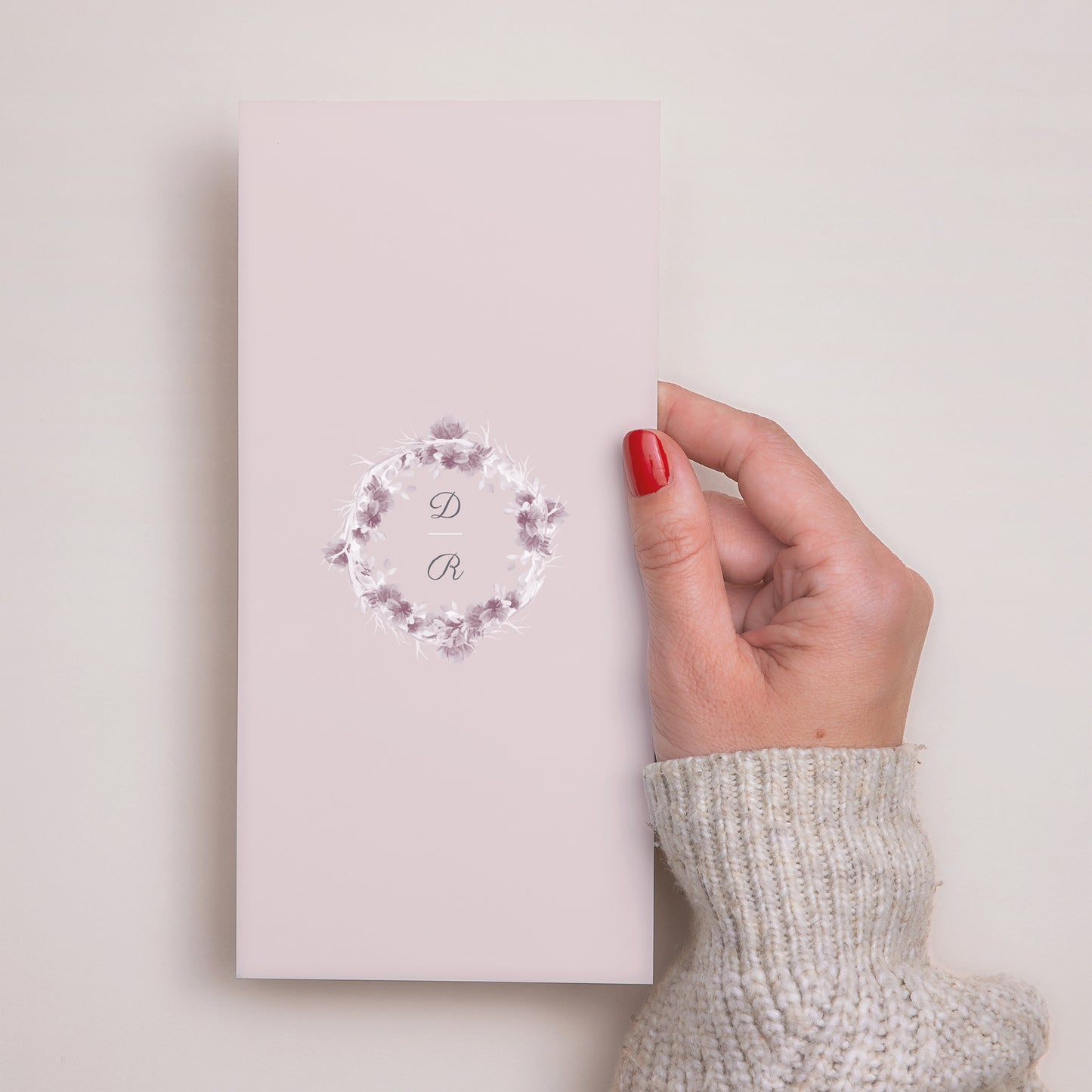 Menukaart Huwelijk Panoramisch portret Vintage Chic Rose foto N° 3