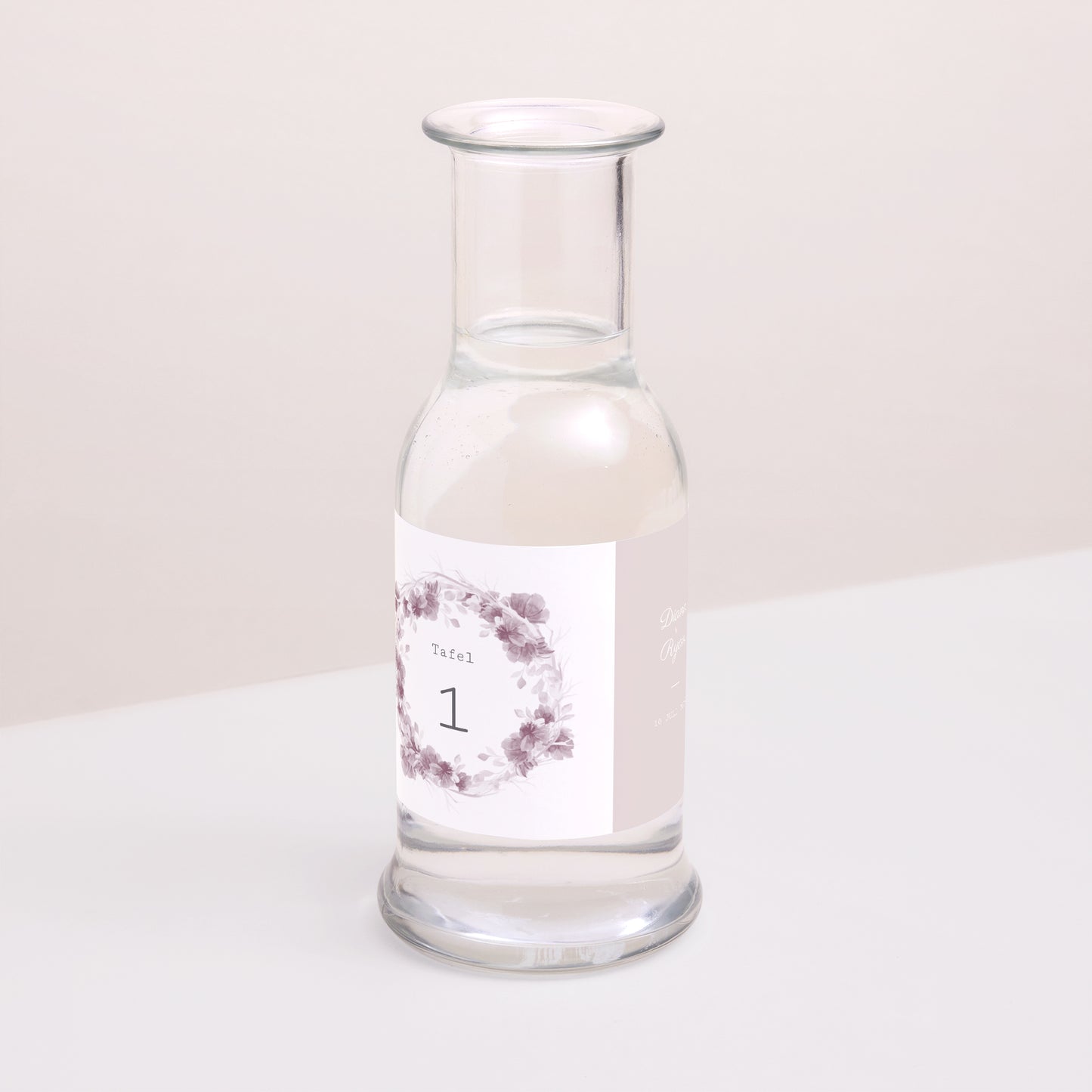 Flesetiket Huwelijk Landschap. Vintage Chic Rose foto N° 2