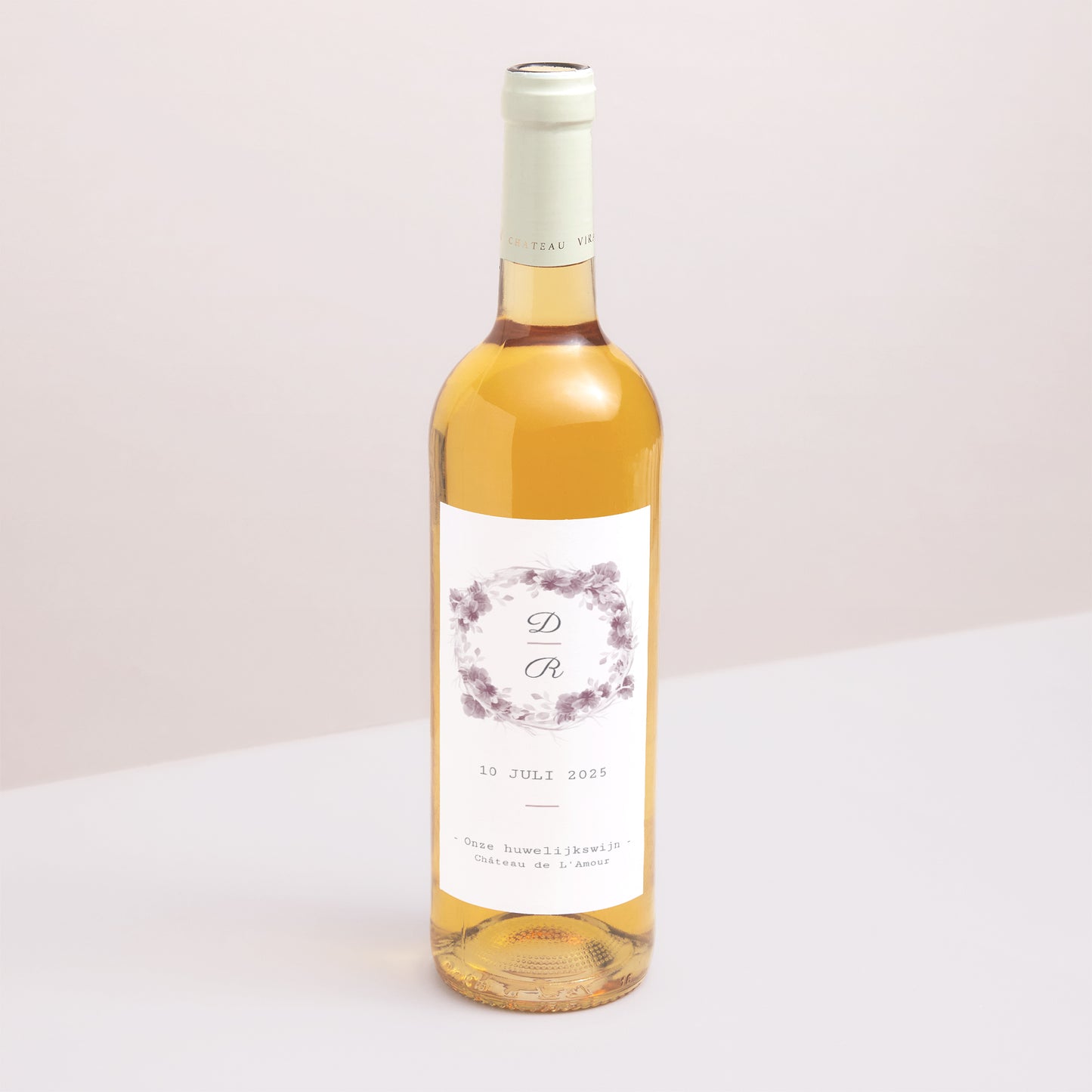 Flesetiket Huwelijk Portret Vintage Chic Rose foto N° 1