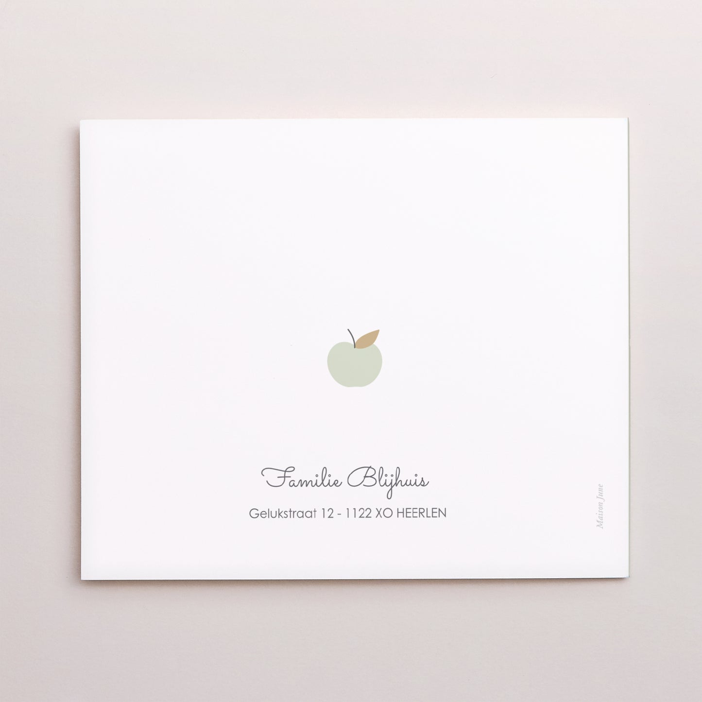 Bedankkaart Geboorte Twee asymmetrische panelen Gouden appel foto N° 3