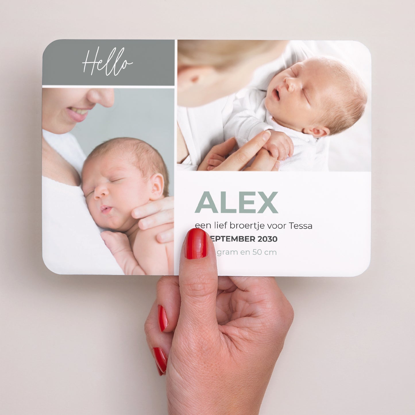 Uitnodigingskaart Geboorte Landschap, afgeronde randen Wonder foto N° 3