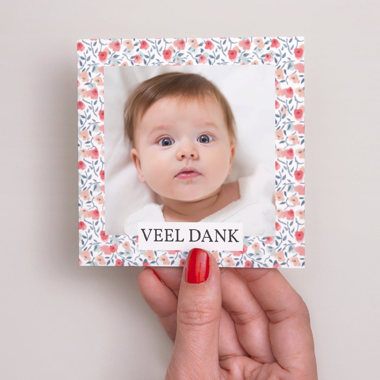 Bedankkaart Doop Vierkant Vrijheidsgeest foto N° 2