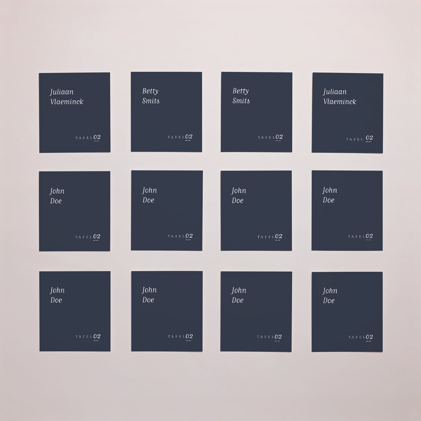 Naamkaartjes Huwelijk Twaalf stuks Minimalistische nuances foto N° 1