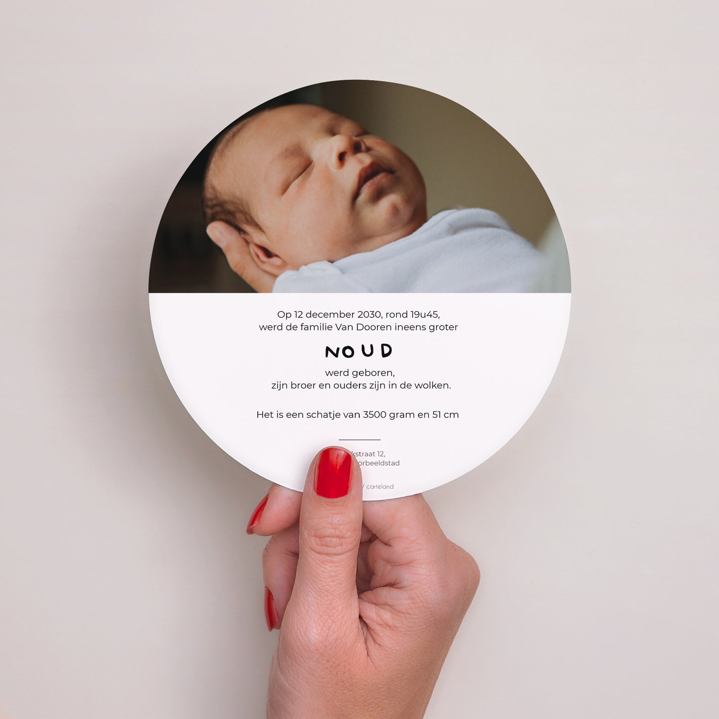 Uitnodigingskaart Geboorte Rond Beer en boot foto N° 3