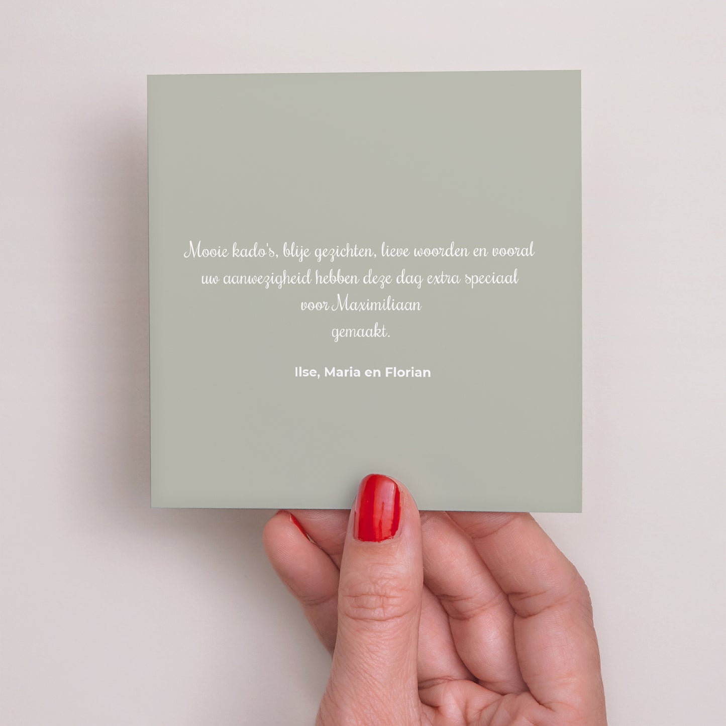 Bedankkaart Doop Vierkant Couronne Colombe foto N° 3