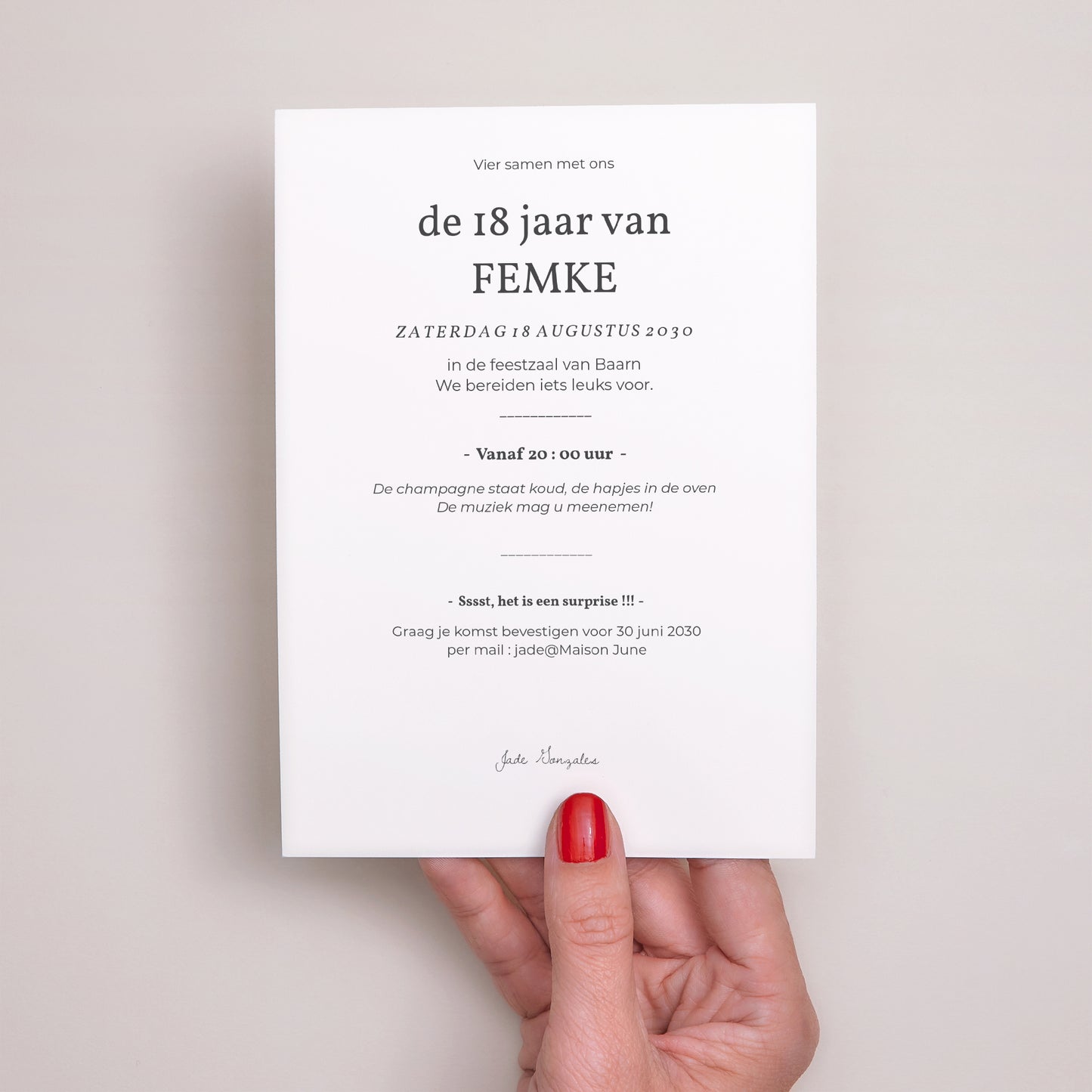 Uitnodigingen Verjaardag Volwassene Viering van 18 jaar foto N° 3