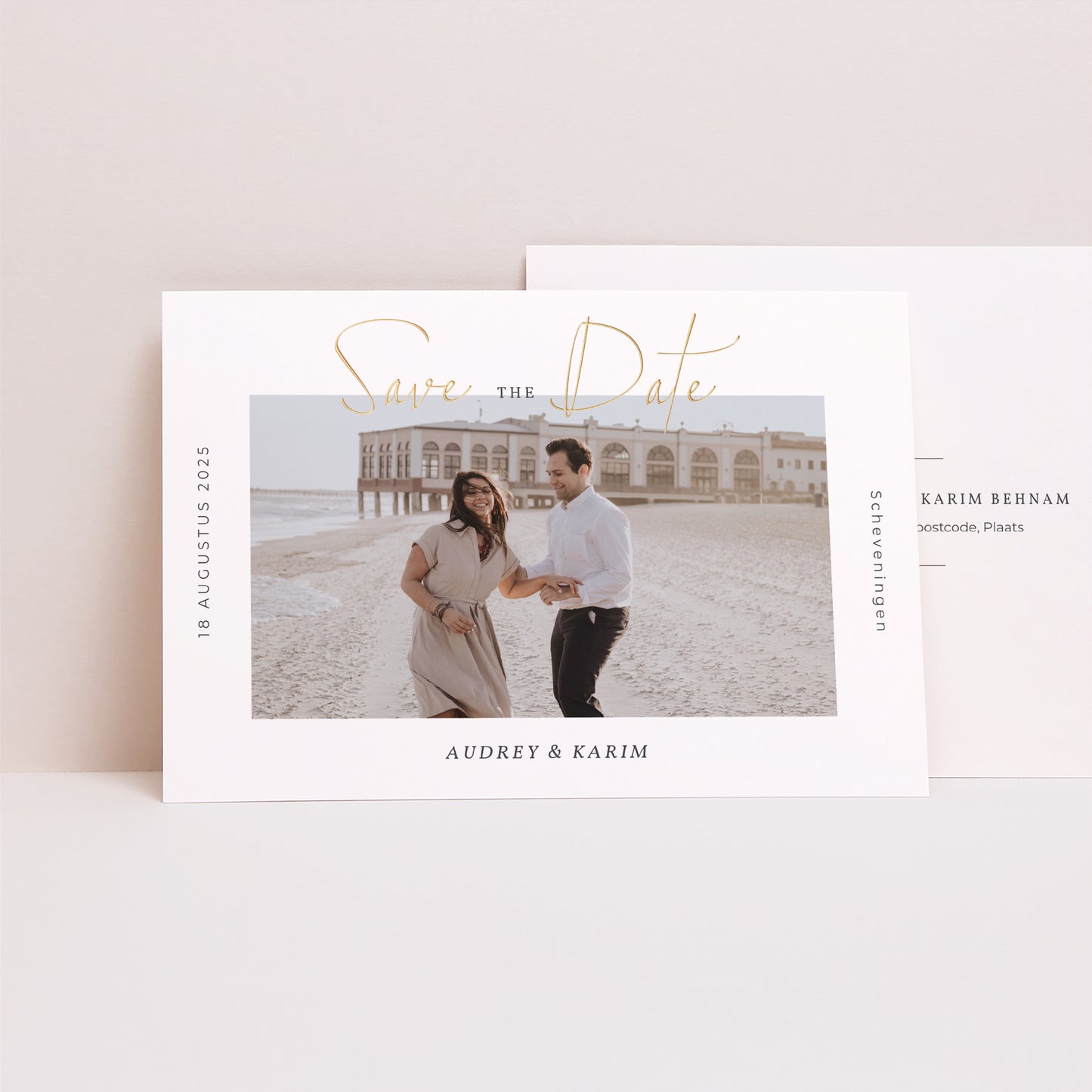 Save the date kaart Huwelijk Landschap Op se Marie foto N° 1