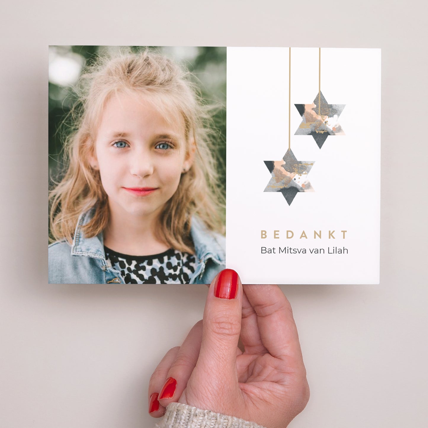 Bedankkaart Bar Mitswa Landschap Ballonnen foto N° 3