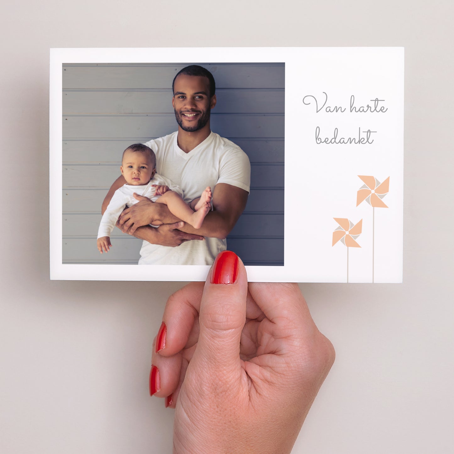 Bedankkaart Geboorte Landschap Moulins Du Coeur foto N° 3