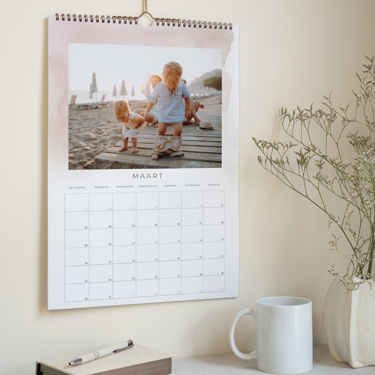 Kalender Eindejaar Muraal A3 Aquastijl foto N° 3