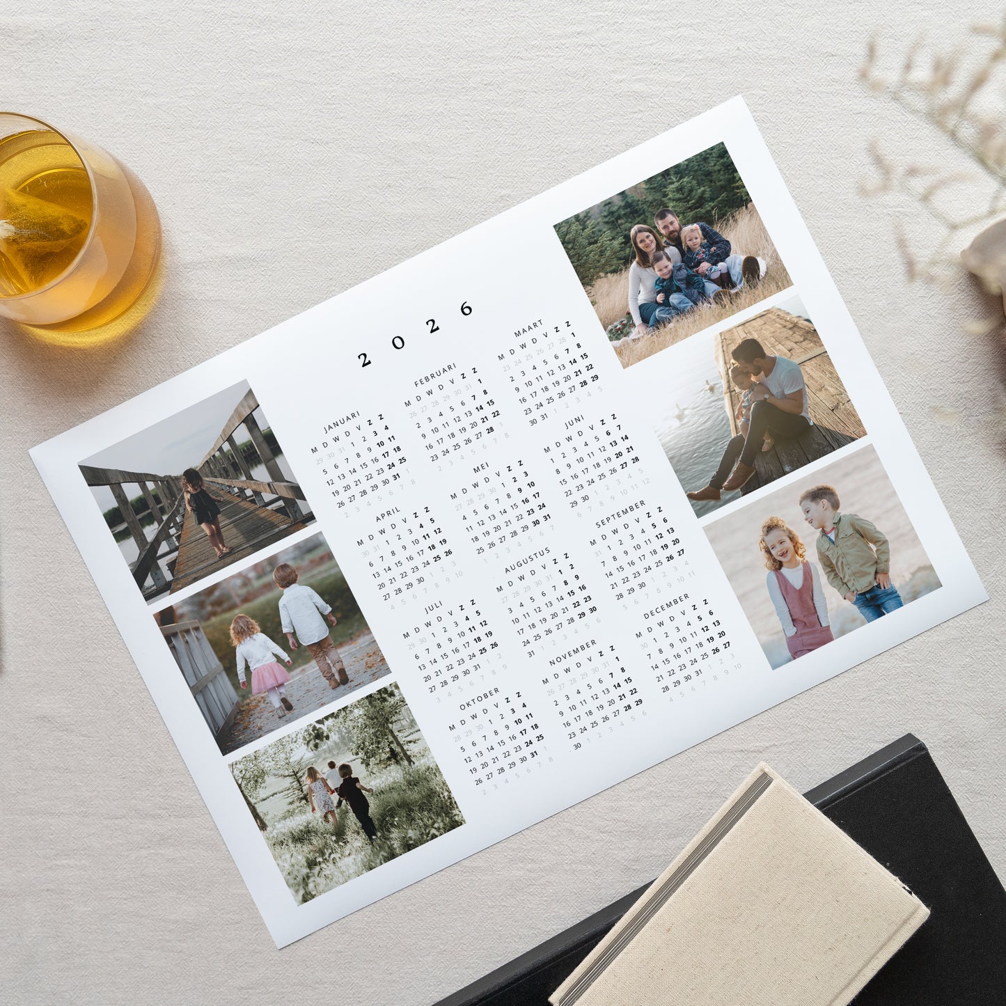 Kalender Eindejaar Enkelvoudig landschap Familiefoto's foto N° 1