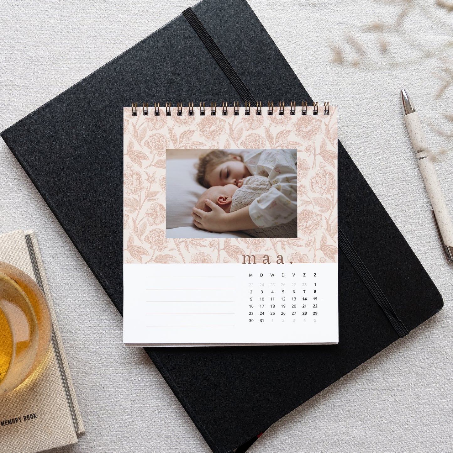 Kalender Eindejaar Bureau, ezel De T tijd van de Bloemen foto N° 3