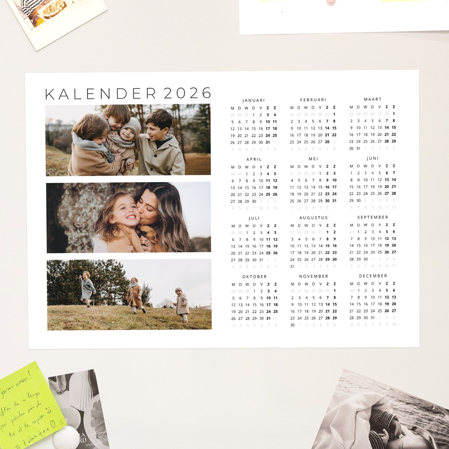 Kalender Eindejaar Magnetisch, enkelvoudig landschap Avonturen II foto N° 1
