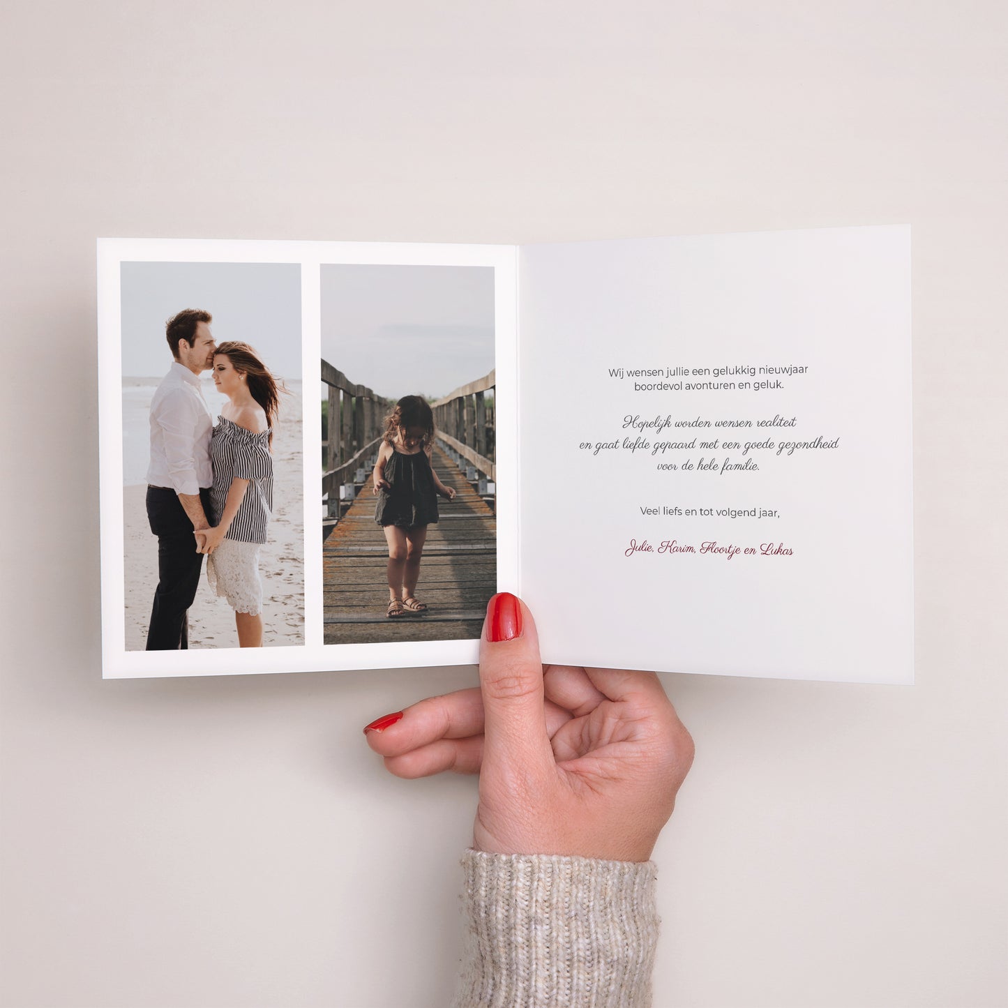 Kerstkaart Eindejaar Dubbel vierluik Sprankelend Kerstmis foto N° 2