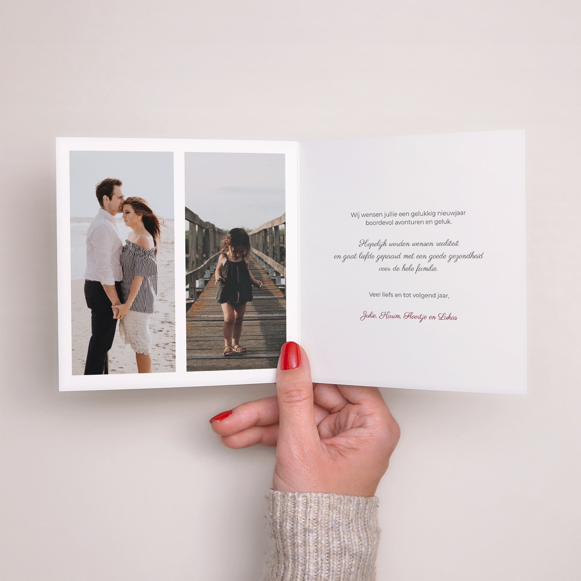 Kerstkaart Eindejaar Dubbel vierluik Sprankelend Kerstmis foto N° 2