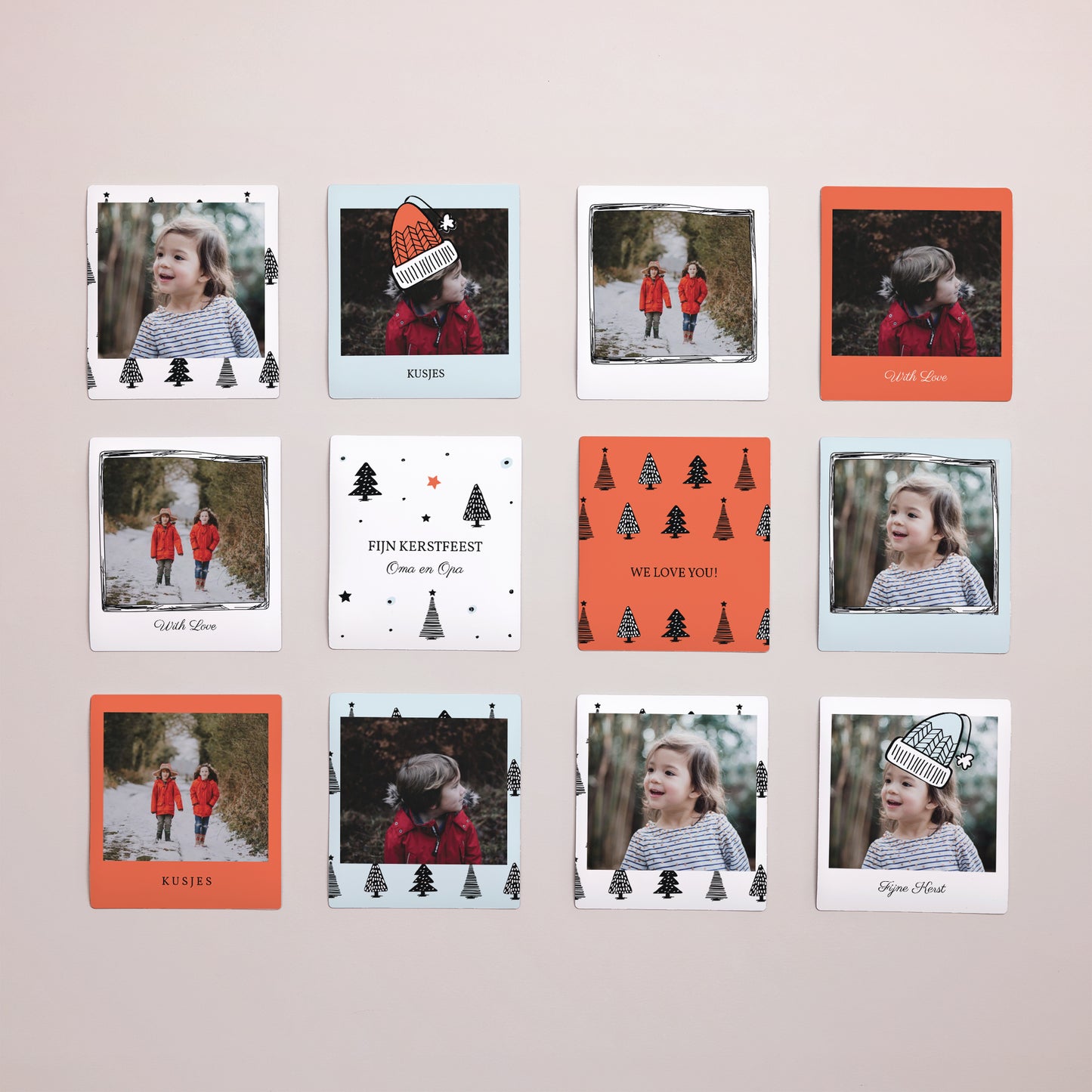 Fotoprint Eindejaar Set van 12, magnetisch Jolis Sapins foto N° 1