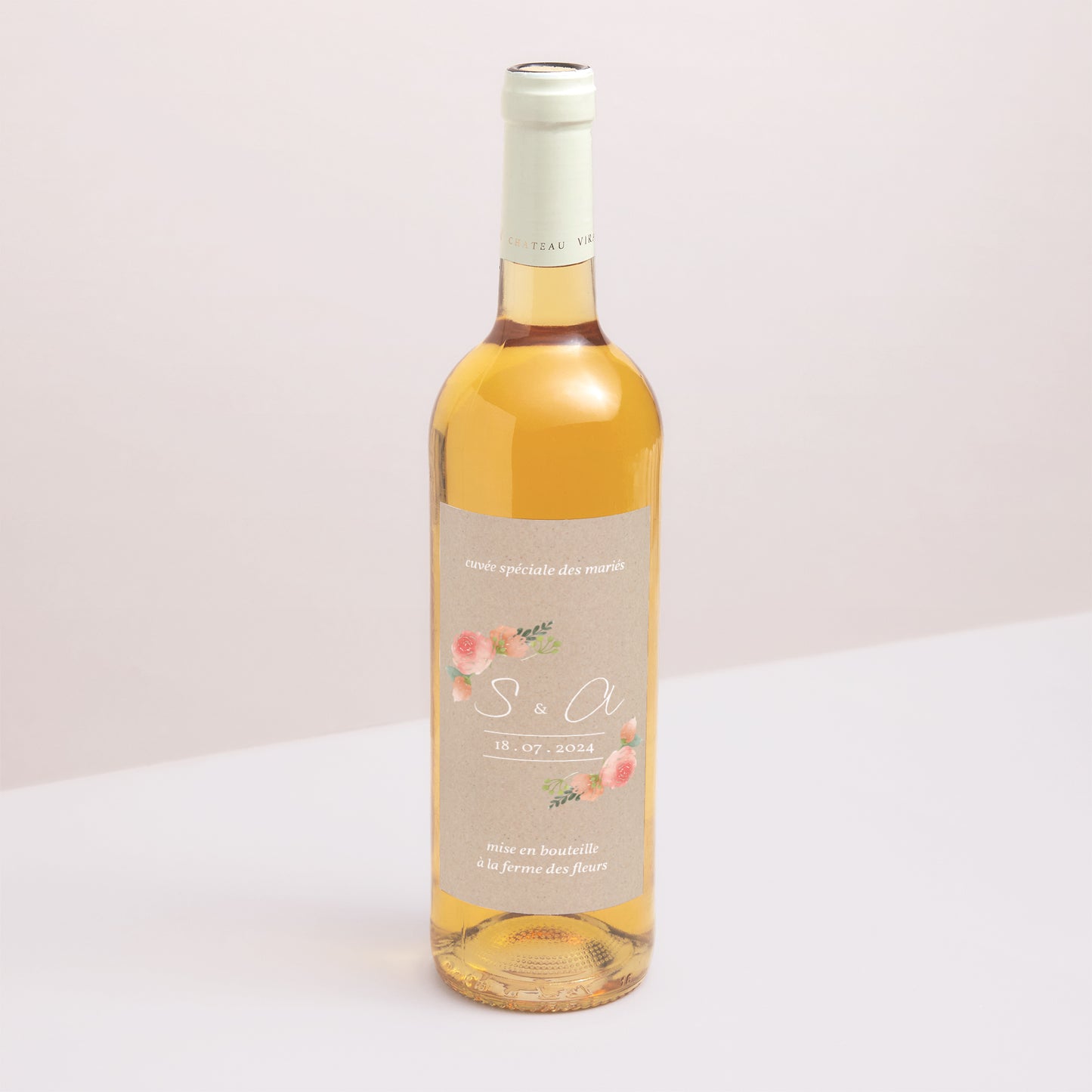 Flesetiket Huwelijk Portret Champêtre Pêche foto N° 1