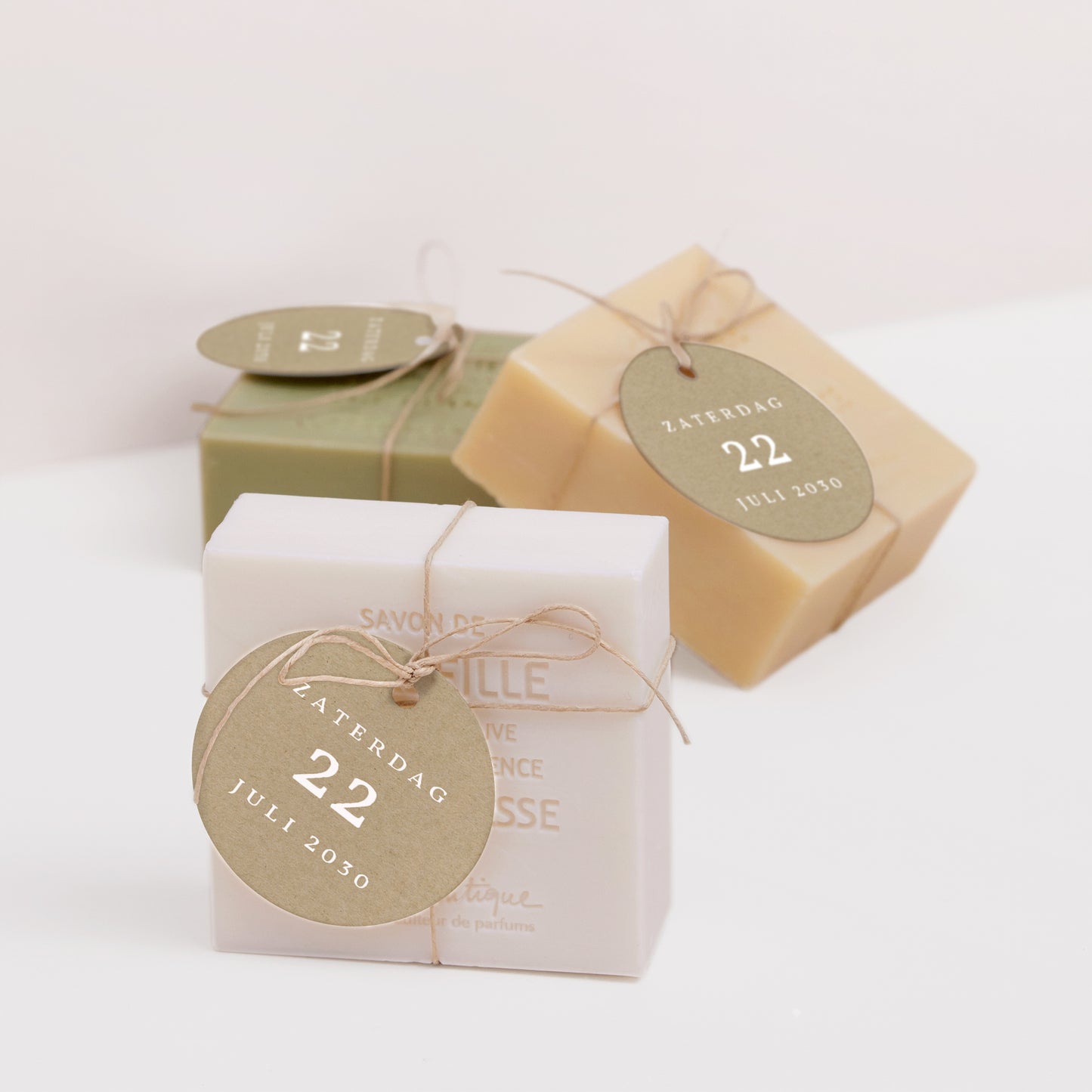 Cadeaulabel Huwelijk Ronde Elegante Varens foto N° 2