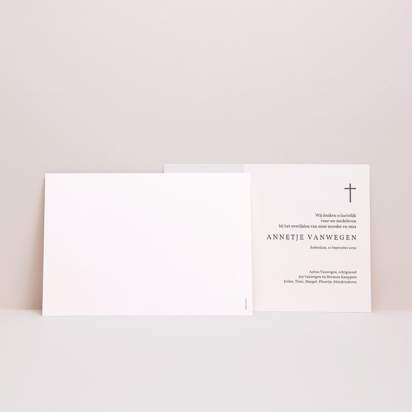 Uitnodigingskaart Overlijden Landschap Foto Souvenir foto N° 3