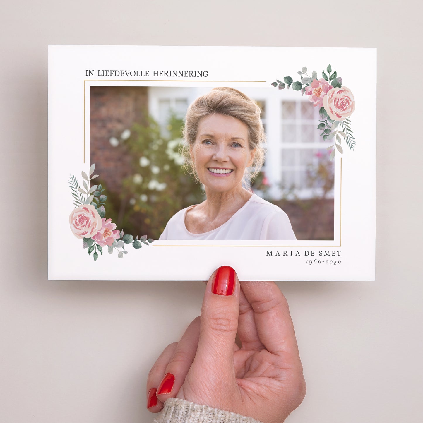 Uitnodigingskaart Overlijden Landschap Liefdespioenen foto N° 3