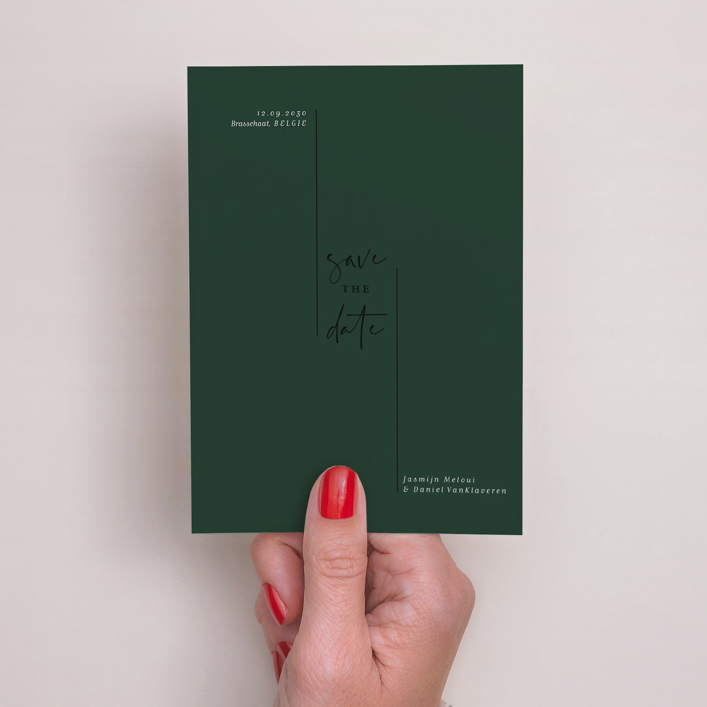 Save the date kaart Huwelijk Portret Eucalyptus foto N° 2