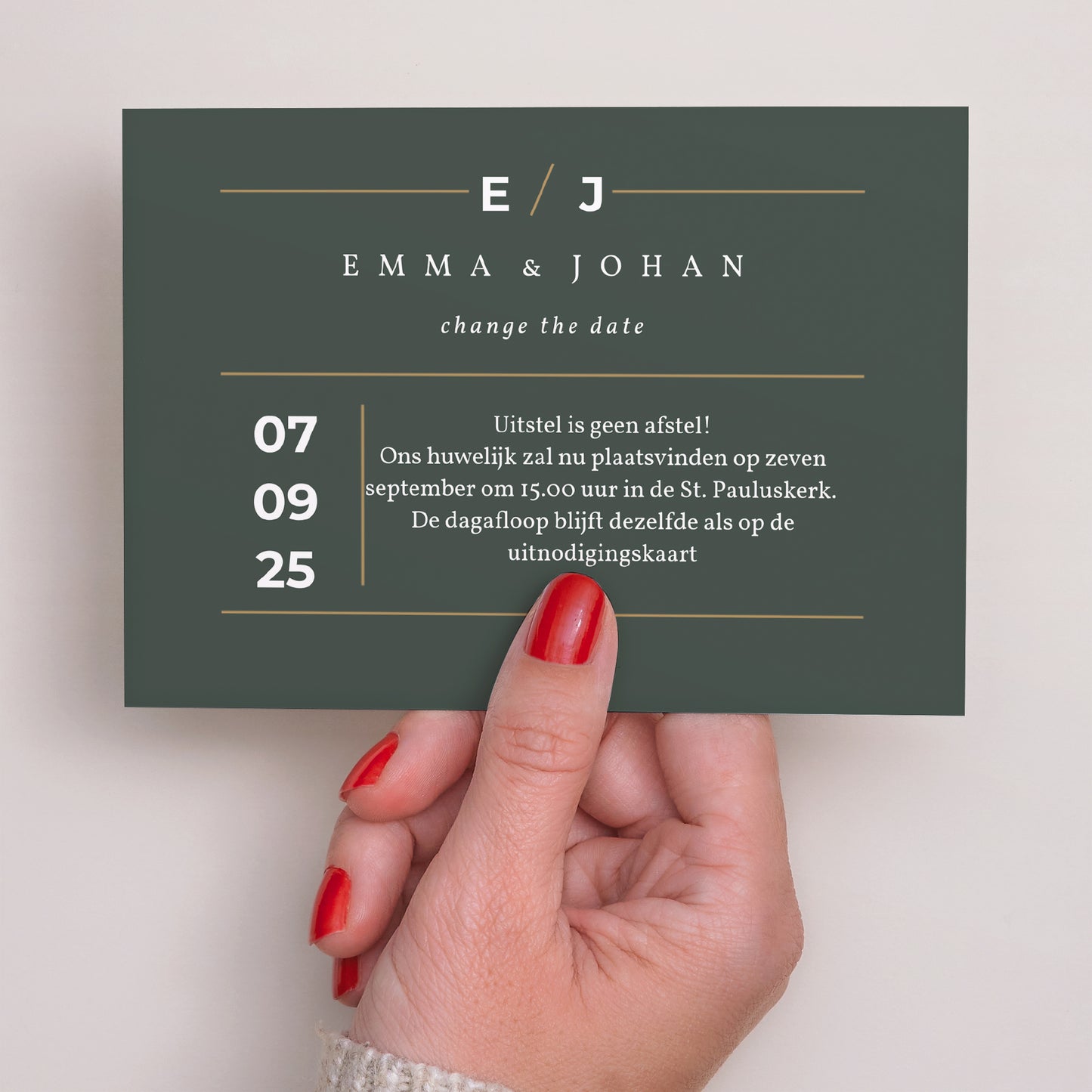 Uitnodigingen Huwelijk Landschap Groen & Kraft foto N° 3