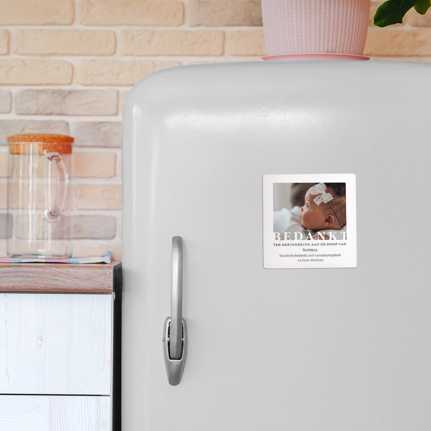 Bedankkaart Doop Set van 9, magnetisch. grafisch foto N° 4