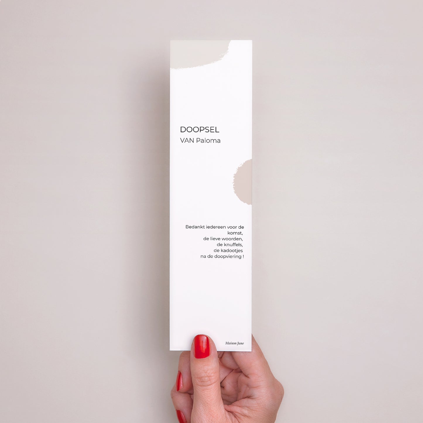 Bedankkaart Doop Bladwijzer Picassostijl foto N° 3