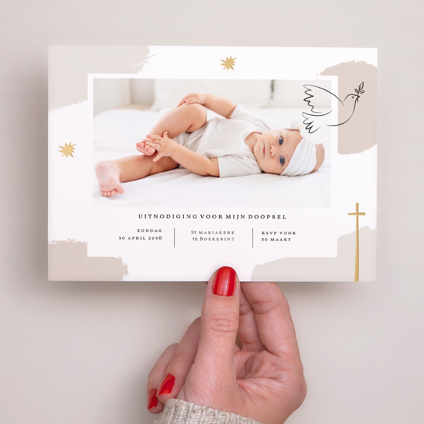 Uitnodigingskaart Doop Landschap Kunstzinnig foto N° 3