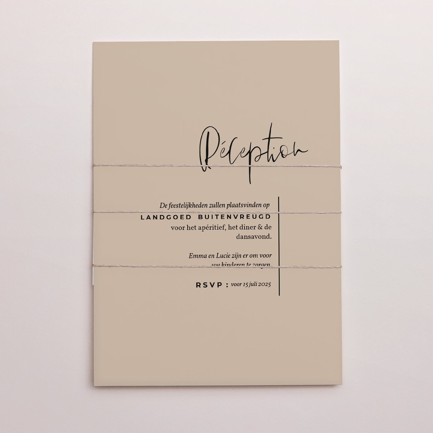 Uitnodigingskaart Huwelijk 3 kaarten, lint Typo Manuscrite foto N° 4