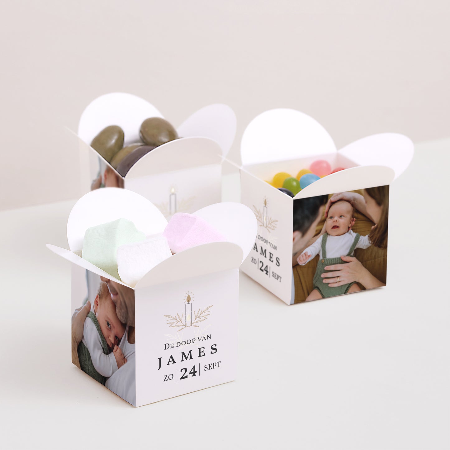 Doosje voor suikerbonen Doop Vlinderklep opening Helder foto N° 3