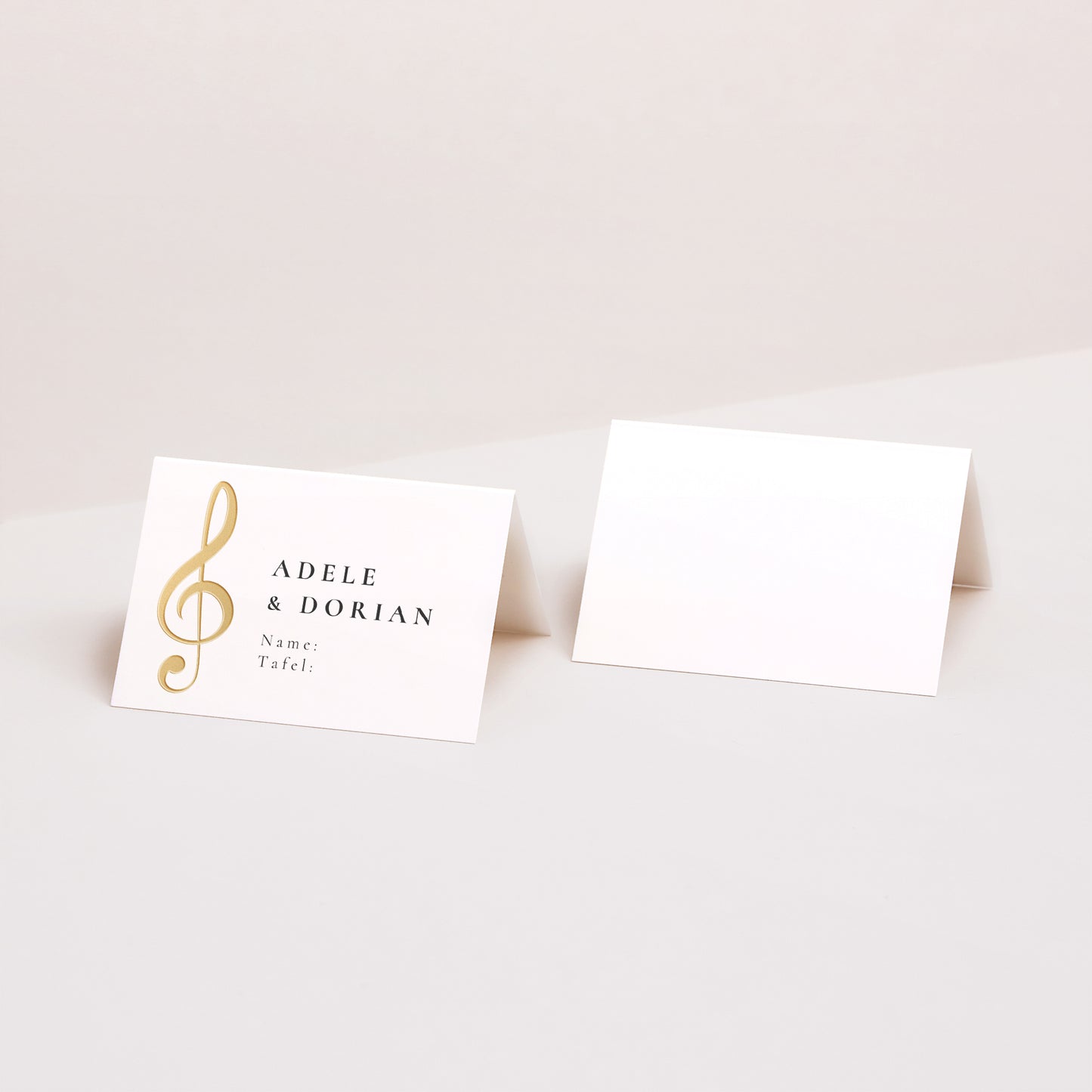 Naamkaartjes Huwelijk 2 luiken Muziek foto N° 1