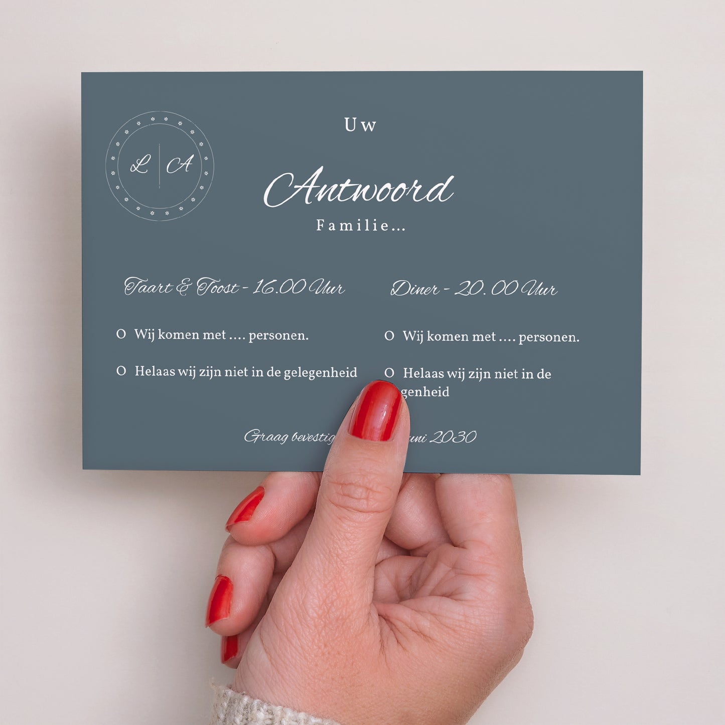 RSVP kaart Huwelijk Landschap Milleflori foto N° 3