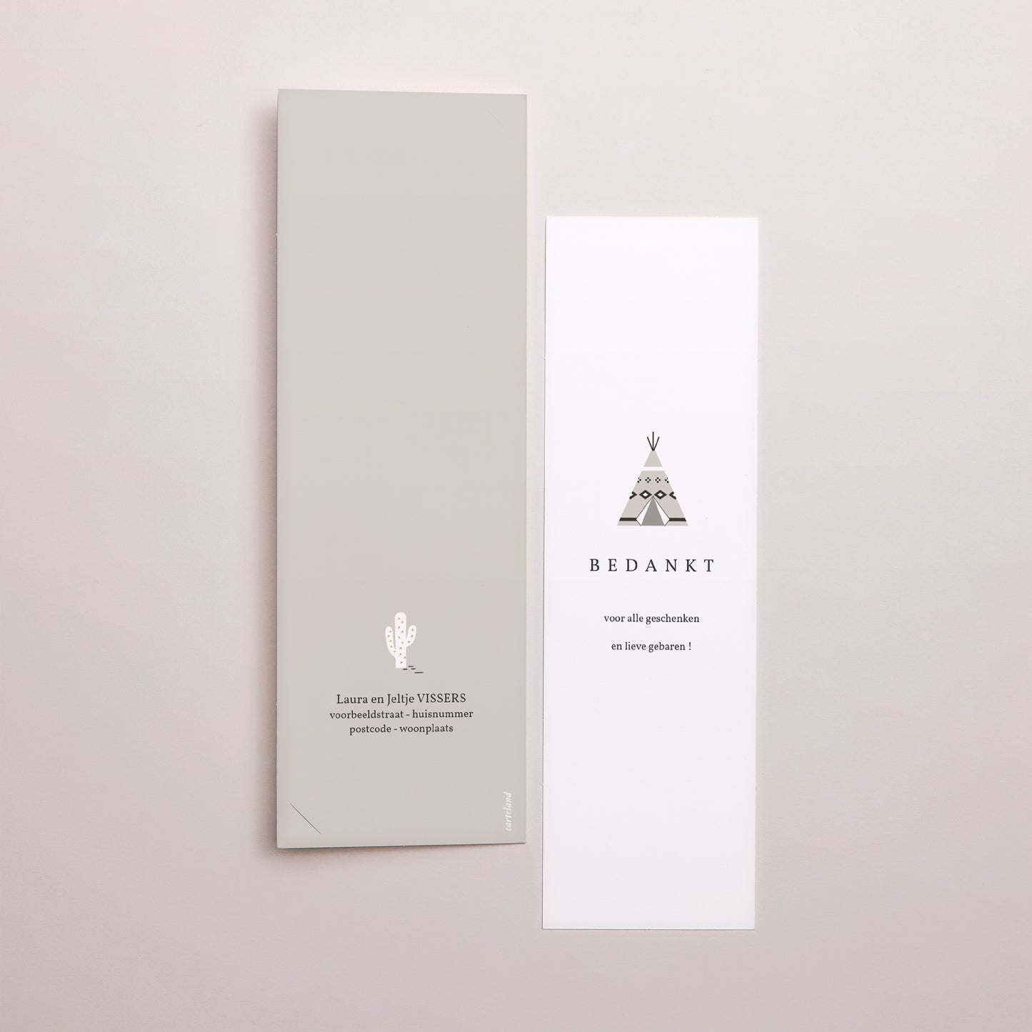 Uitnodigingskaart Geboorte Fotocabine bladwijzer Indiaanse tipi foto N° 3