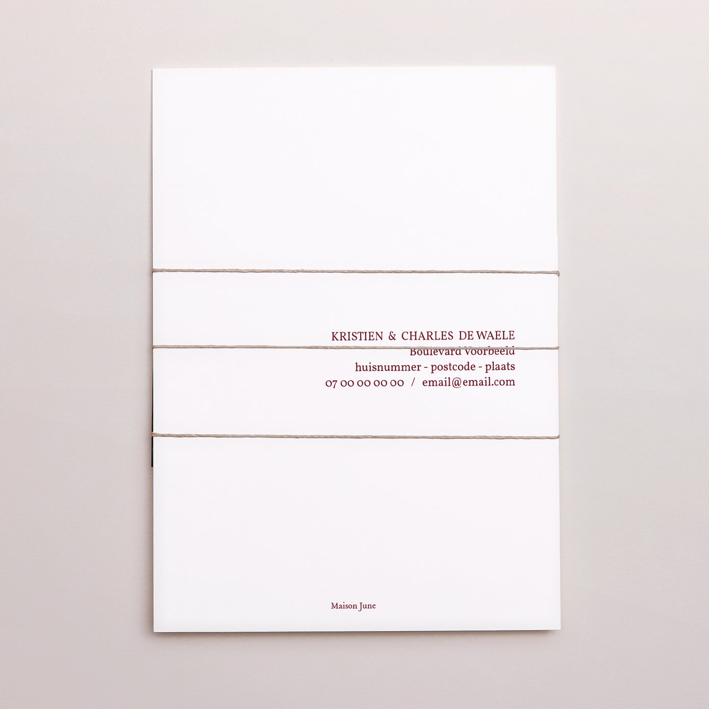 Uitnodigingen Huwelijksverjaardag 3 kaarten, lint Robijnen Bruiloft foto N° 4