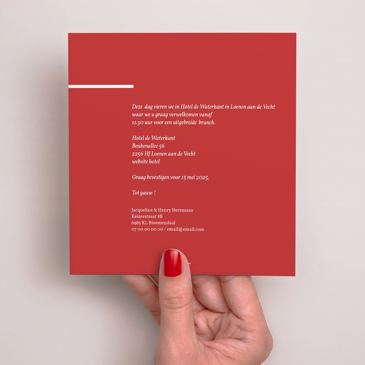 Uitnodigingen Huwelijksverjaardag Vierkant Vermeil - 45 jaar foto N° 3