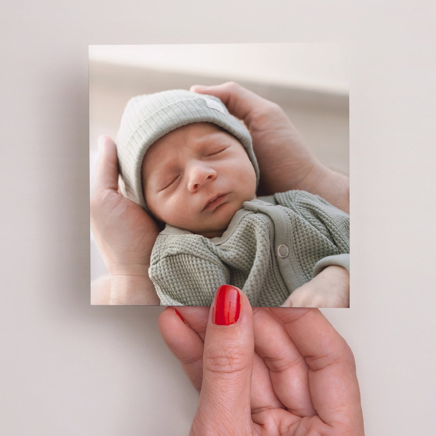 Bedankkaart Geboorte Vierkant Jonge Scheut foto N° 3