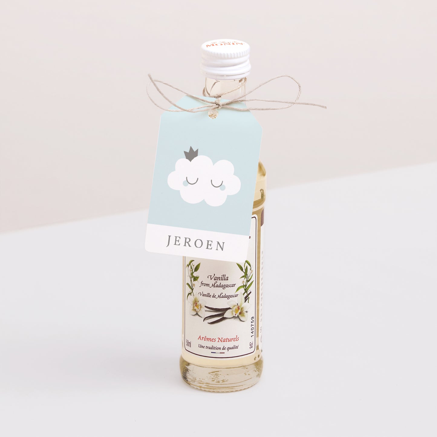 Cadeaulabel Geboorte Vlag Kleine blauwe wolk foto N° 3