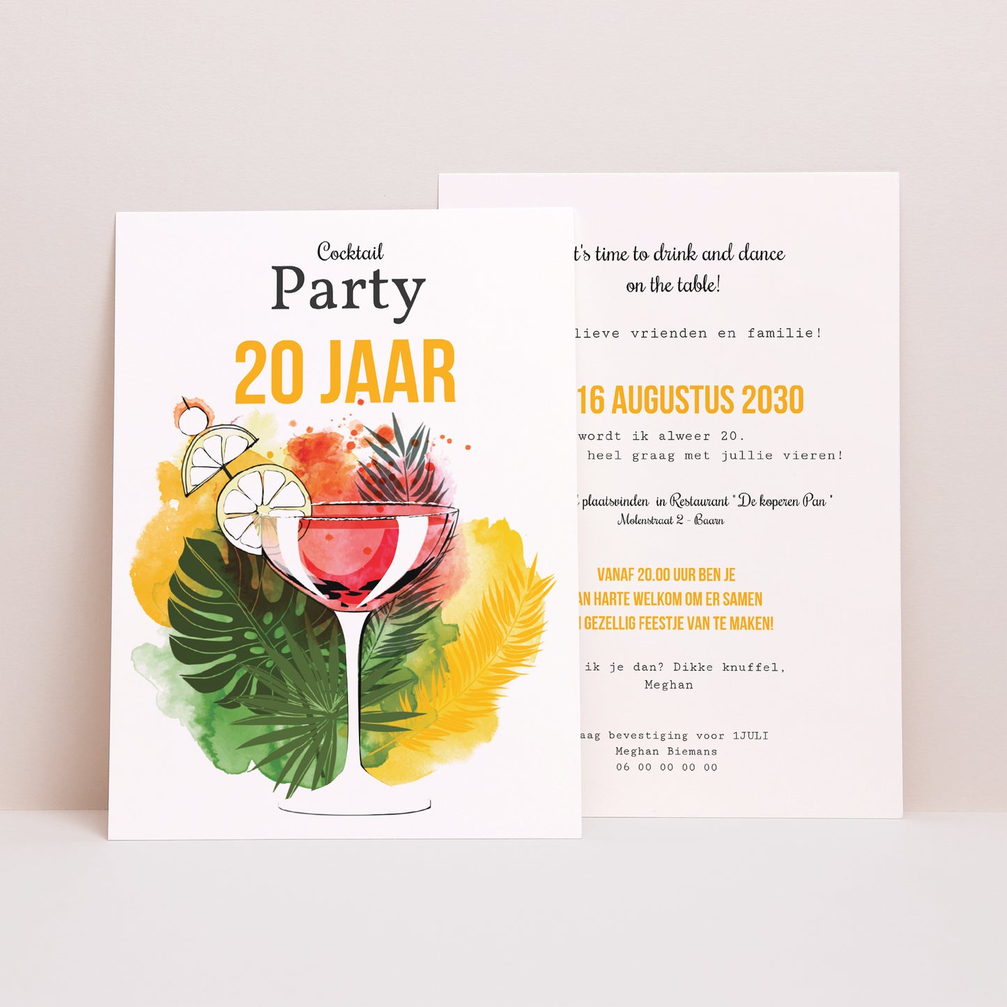 Uitnodigingen Verjaardag Volwassene Cocktail 20 foto N° 1